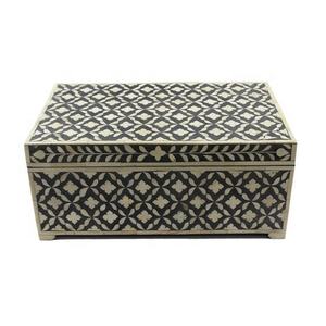 High Quality Bone Inlay Jewellery <b>Box</b> With Diamond Pattern Leaf and Rectangular Container Good Color Bone Inlay Jewelry - Product Image 1
