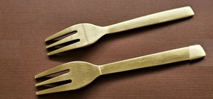 Enameled Gold Stainless Steel Fork Set With Stylish Design Perfect for Restaurant and Hotel Event <b>Tabletop</b> Serving Set Of 6 Pcs - Product Image 6