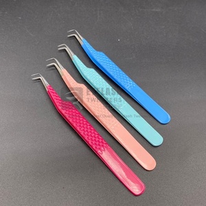 Pinces à épiler professionnelles à angle de 90 degrés, pointe diamantée, en acier inoxydable durable pour les extensions de cils à fort volume - Product Image 6