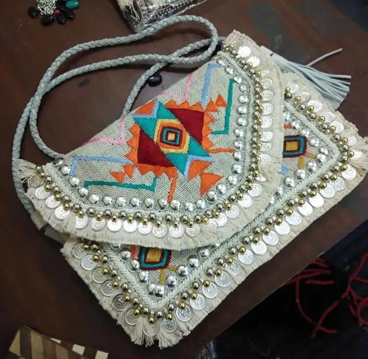 Multi Gypsy old coin Clutch purse Banjara Clutches bag Vintage tribal Boho Clutch Messenger Hand bag tote bags Mirror work
