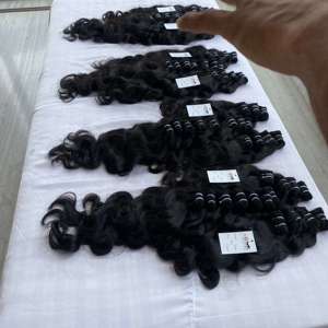 Extensiones de Cabello Humano Virgen Indio 100% Natural, Cabello de Templo Indio de la Mejor Calidad, con Cutícula Alineada, Venta al Por Mayor - Product Image 5