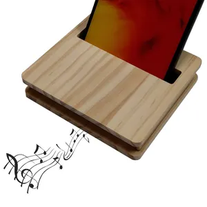 ODM OEM altoparlante in legno amplificatore in legno personalizzato per decalcomania Design grafico supporto per telefono