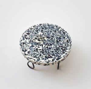 Cake Stand Circular Shape <b>Mosaic</b> Design Resin Platter Stand Planter Stool for Multipurpose Birthday Party Home Hotel Tradnary - Product Image 2