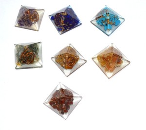 Wholesaler of <b>Chakra</b> Orgone Pyramids <b>Set</b> : <b>Chakra</b> Orgone Pyramids <b>Set</b> for Sale Mascot Style Healing Products - Product Image 1
