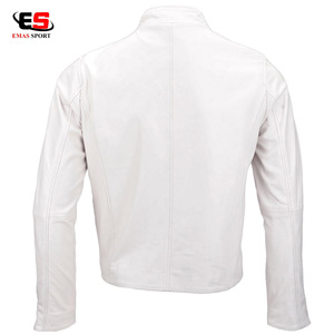 <b>Men's</b> Casual Winter <b>Jacket</b> Zipper Closure High Quality Cow Skin Leather Stand Collar Stylish Eco-Friendly Breathable Windproof - Product Image 3