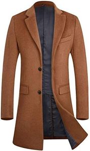 Veste en laine pour hommes, manteaux longs décontractés, tenue de ville, Trench-coat, col rabattu - Product Image 2