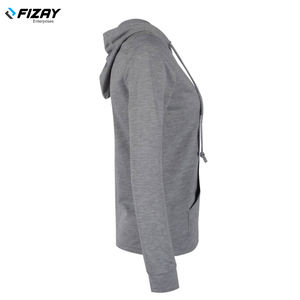 Chándal deportivo ajustado para mujer, chaqueta con capucha de gimnasio de Color sólido con cremallera, decoración de logotipo, suéteres de tela tejida ligera, sudaderas con capucha - Product Image 2