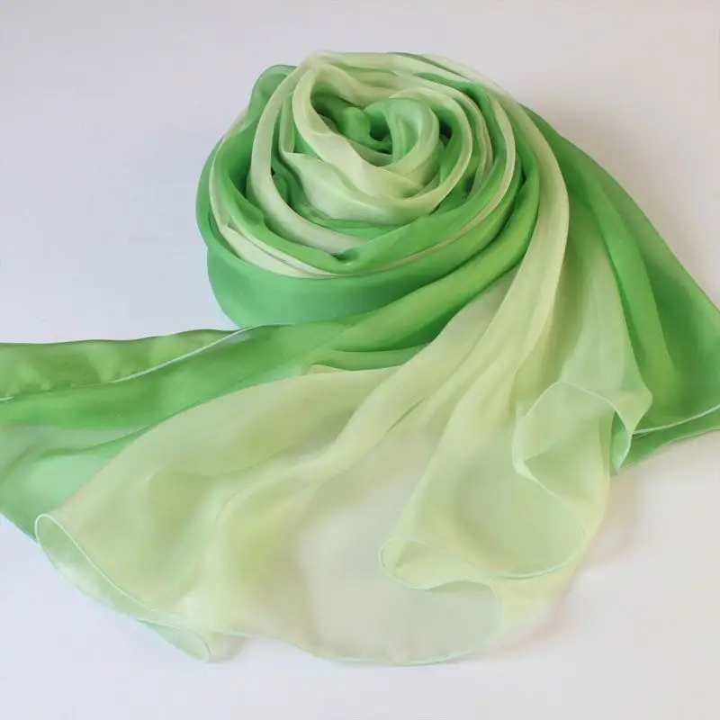 Amazing Belly Dance Silk Veil Green for Stage wear and Dance wear