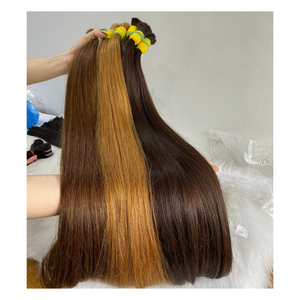 เครื่อง10A บริสุทธิ์เรมี่ผมต่อคู่ทำจาก12A หนังกำพร้าลอนตรงนุ่มลื่นจากเวียดนาม - Product Image 4