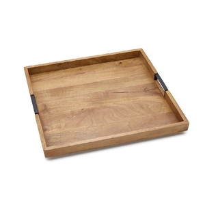 Le dernier plat de service indien élégant classique simple fait à la main en bois plat à usage domestique du grossiste exportateur - Product Image 4