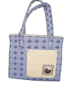 Sac fourre-tout en toile Lowell Boat Company, motif géométrique, durable, décontracté, deux bretelles, unisexe, usage quotidien, fermeture ouverte, lavage à la main - Product Image 3
