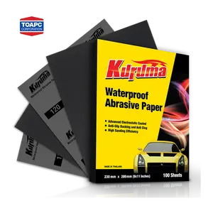 KURUMA TLCC निविड़ अंधकार Abrasives पेपर शीट आकार 230x280mm के लिए धैर्य 2000 करने के लिए 60-उत्कृष्ट लचीलापन अच्छा मोटर वाहन