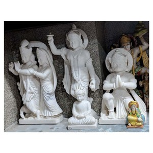 Estatuas de Dioses Hindúes de Piedra Blanca de Makrana - Product Image 1