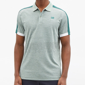 T-shirt pour homme à prix de gros, personnalisable avec logo, en coton/polyester, col en V, manches courtes, respirant - Product Image 3