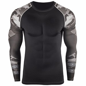 Custom Sublimated Compression Gym Shirts Long Sleeve BJJ Rashguard MMA <b>Mens</b> Rash Guard - Product Image 4
