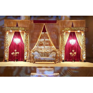 Moderno toque de oro boda montaje musulmanes de la boda anillo, etapa de ceremonia sorprendente oro boda escenario - Product Image 1
