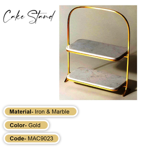 Custom Design Iron and <b>Marble</b> Dual Section Handcrafted <b>Cake</b> <b>Stand</b> Manufacturer Indian Factory - Product Image 2