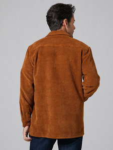 Vente en gros Chemises à manches longues en velours côtelé pour hommes, Boutons grande taille à séchage rapide, en coton respirant, formel, décontracté, hiver - Product Image 2