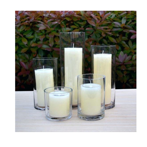 Portavelas de Pilar Cylendrical de vidrio transparente, tarros - Product Image 1