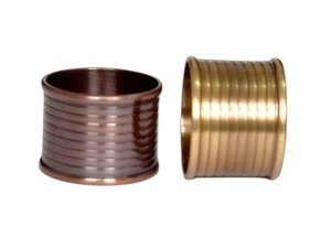 Handmade Elegant Ribbed Brass Napkin Ring Holder Eco-Friendly Antique Brass All-Season Metal <b>Table</b> Decor Dining Party Weddings - Product Image 4