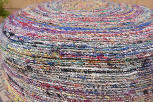 Nouveautés 2022 Marocain Boucherouite Pouf Macramé Recyclé Soie Polyester Corde Brodé Indien Pouf Prix Compétitif - Product Image 2