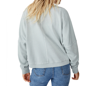 Sudadera OEM 2021 de nuevo diseño, 100% algodón, con logotipo personalizado bordado, para mujer, talla grande, manga larga. - Product Image 3