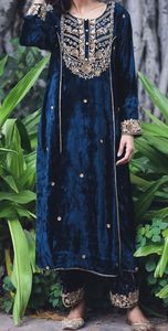 Latest--New---Trendy-Stylish---Beautiful-Long-Kurta-and-<b>Pant</b>-dress with beautiful applique work for Party/ Wedding =2020 - Product Image 2