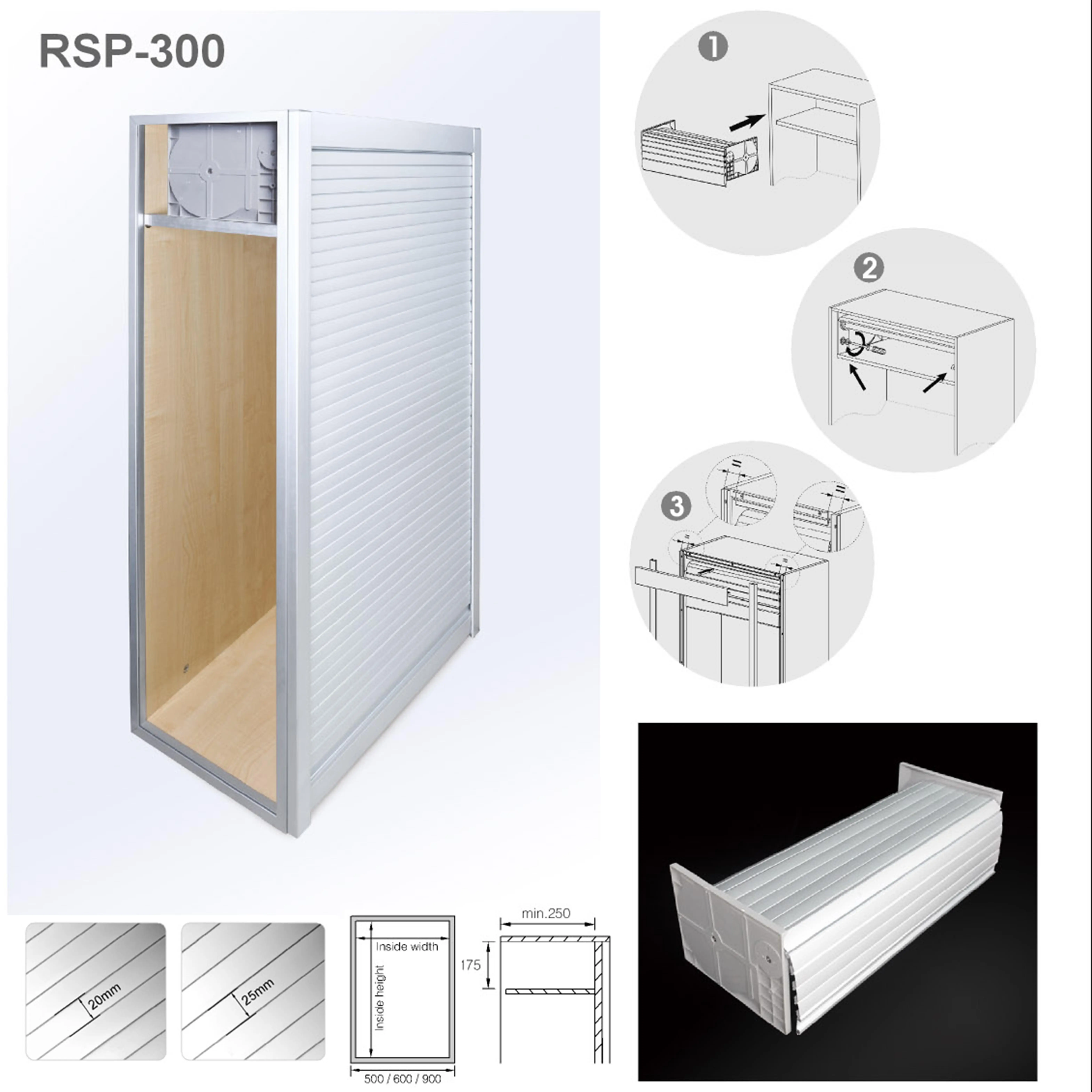 Caja de Cassette para armario de cocina, persiana enrollable de aluminio, fabricante de China