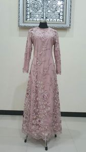 Robe longue au sol pour femmes, belle robe avec broderie élégante, avec des perles de verre de cristal, scrapbooking, travail pour vêtements de fête/mariage @ 2022 - Product Image 2