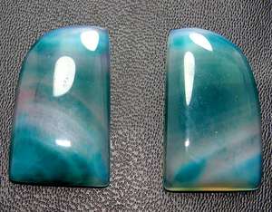 Cabochon poli en forme de feuille de paire d'agate à bandes de haute qualité pour la fabrication de bijoux pierres précieuses en vrac naturelles sans trou tiers - Product Image 4