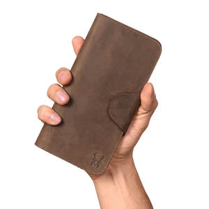 Billetera larga de cuero genuino para hombre, billetera de grado superior, 2023 - Product Image 1