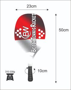 Raquetas de Tenis Playa y Pádel Personalizadas con Logotipos, Combinaciones de Colores, Fibra de Carbono y Vidrio, Peso 310-330g, Longitud 50cm - Product Image 2