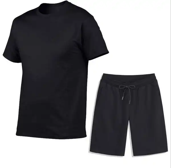 Neueste Plain Trainings anzüge Herren Shirt mit Shorts Zweiteiliges Set Sommer Kurzarm mit Rücken paket