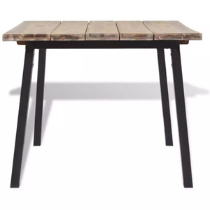 Mesa de comedor moderna de madera maciza, escritorio de cocina de madera de mango hecho a mano, muebles de comedor, muebles para el hogar, diseño de tablones espaciados - Product Image 3