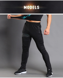 Pantalon de jogging décontracté pour homme, noir, à séchage rapide, taille élastique, poches latérales, vêtements de sport printemps - Product Image 4