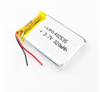 Batterie lithium-ion polymère de haute qualité PKCELL 402535 330 mAh 3,7 V 4x25x35 mm rechargeable pour traceur GPS, lunettes espionnes, lumière LED