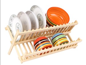 Hecho de bambú plato estante plegable plato escurridor restaurante Premium plegable plato bastidores de secado/La sra. Rachel: + 84896436456 - Product Image 6