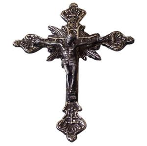 Croix en métal blanc, souvenir artisanal, décoration murale, décorations en métal pour la maison, croix religieuse en métal à suspendre, décoration murale - Product Image 2