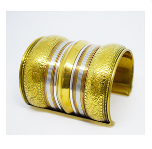 Vintage 1960 Jaipur <b>bangle</b> and Handcrafted Jewelry Fair Shop <b>Men</b> Textured and Hammered Wire Cuff <b>for</b> Women - Product Image 1