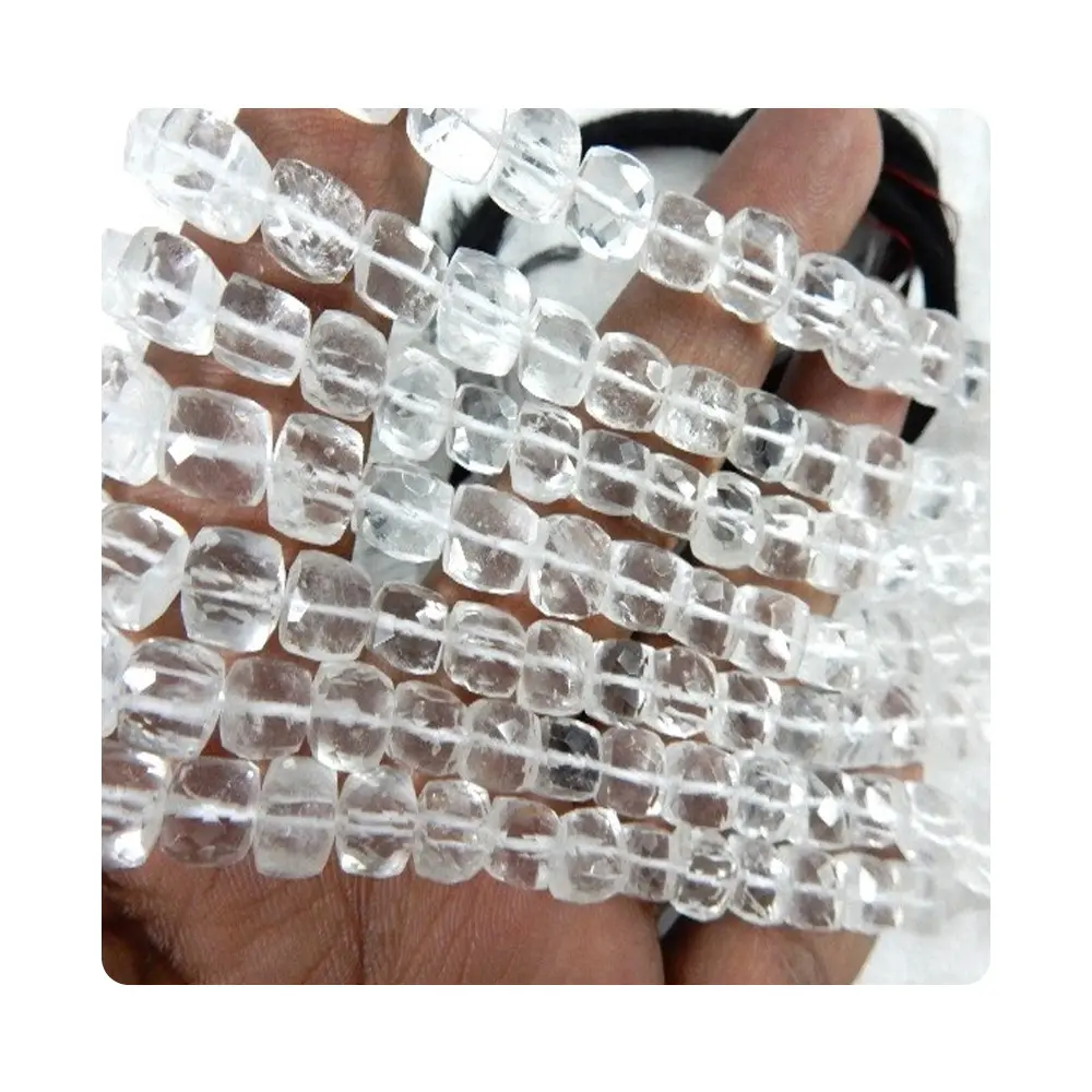 Premium Quality Faceted Box Beads Natural Crystal Quartz jewelry accessories Supplier