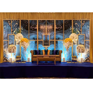 โมเดิร์นแต่งงานโลหะกรอบฉากหลังยืนตกแต่งฉากพาร์ทิชันแผงสำหรับงานแต่งงานแฟชั่นงานแต่งงานกรอบสี่เหลี่ยมผืนผ้า - Product Image 1