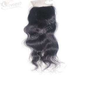 Armure de cheveux vierges de vague de corps indienne 100g fermeture de dentelle suisse de cheveux humains de couleur naturelle - Product Image 2