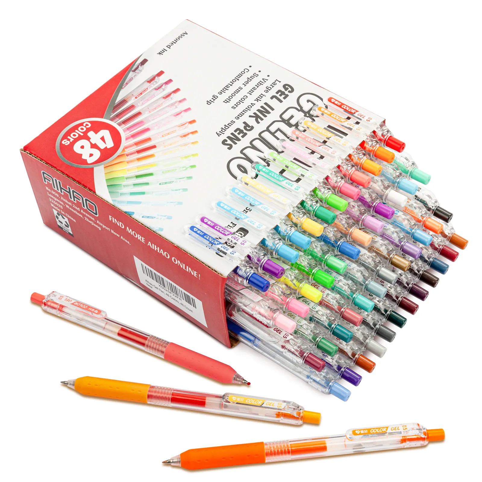 Juego de bolígrafos de tinta de Gel de colores retráctil, personalizado, de buena calidad, 0,5mm