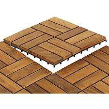 Azulejos de cubierta de madera de teca entrelazada, Base de plástico, fácil de montar, respetuoso con el medio ambiente - Product Image 6