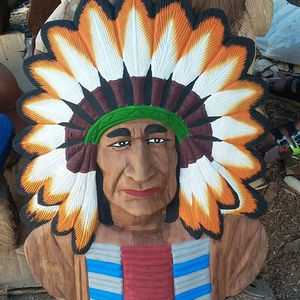 Décoration murale en teck fabriquée à la main Indiana Wood Cowboy - Product Image 1