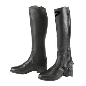 Demi-chaps en cuir véritable complet en cuir de vache souple chaps d'équitation équipement de protection du corps pour unisexe vente en gros - Product Image 1