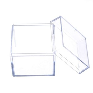 Boîte en acrylique de taille moyenne pour cadeaux de noël, boîte à cadeau de mariage, Cube à bonbons en acrylique transparent avec couvercle - Product Image 2
