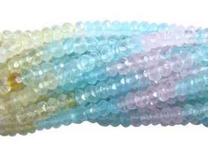 Cuentas de piedras preciosas Micro facetadas Rondell, aguamarina, tamaño de 3-3,5mm, longitud de hilo de 13 pulgadas para fabricación de joyas DIY, precio al por mayor - Product Image 2