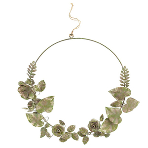 Couronne de noël en métal rond, créative, suspension, pour noël - Product Image 1