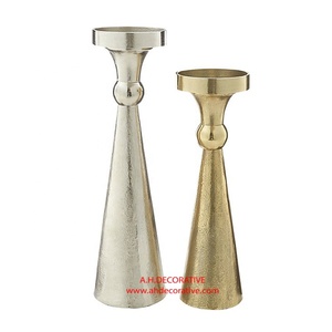 Plateado y chapado en oro Mesa Top T Light Vela Pilar Navidad Decorativo Boda centro de mesa Portavelas hecho a mano - Product Image 3